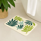 Feblilac Tropical Leaf Bath Mat – Soft Non-Slip Botanical Rug for Bathroom, Kitchen, or Entryway