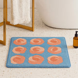 Feblilac Floral Pink Rose Tufted Bath Mat – Soft Square Rug for Bathroom or Bedroom