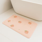 Feblilac Peach Shaped Tufted Bath Mat – Fun & Soft Non-Slip Bathroom Rug