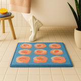 Feblilac Floral Pink Rose Tufted Bath Mat – Soft Square Rug for Bathroom or Bedroom