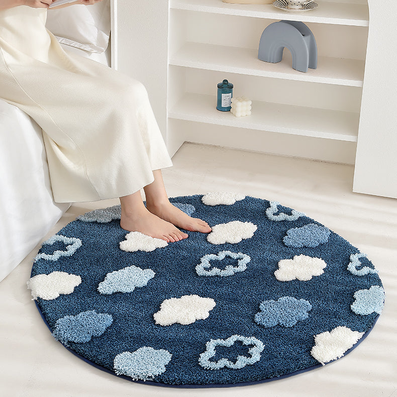 Feblilac Comic Clouds Bedroom Rug Long Runner