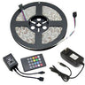 5M DC12V RGB Waterproof Indoor Outdoor Music LED Strip Light + 20 Keys Remote Control + Power Adapter