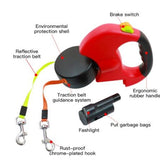 2 Color Retractable Dual Pet Leash