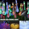 32FT 10M 100LED Solar Water Drop Fairy String Light Outdoor Garden Party Christmas Lawn Lamp Decor