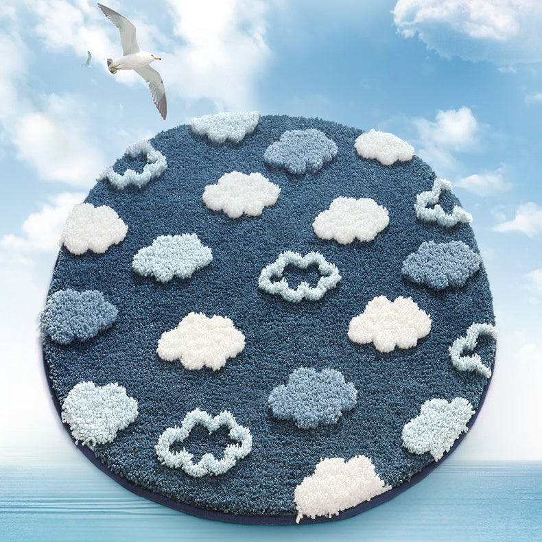 Feblilac Comic Clouds Bedroom Rug Long Runner