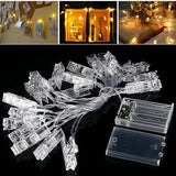 3M 20LED Holder Clip Fairy Sliver Wire String Light Battery Christmas Party Holiday Decor - Lighting