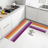 Feblilac Purple and Red LGBT Flag PVC Leather Kitchen Mat