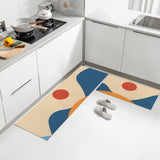 Feblilac Red Blue Sunset Mountains PVC Leather Kitchen Mat