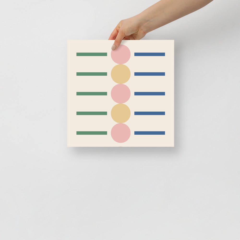 5 Dots & Lines Cool Tone Wall Art