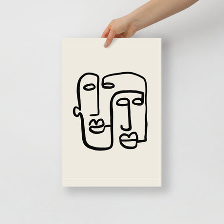 Abstract 2 Faces Wall Art