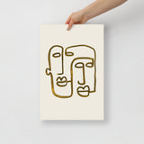 Abstract 2 Faces Wall Art