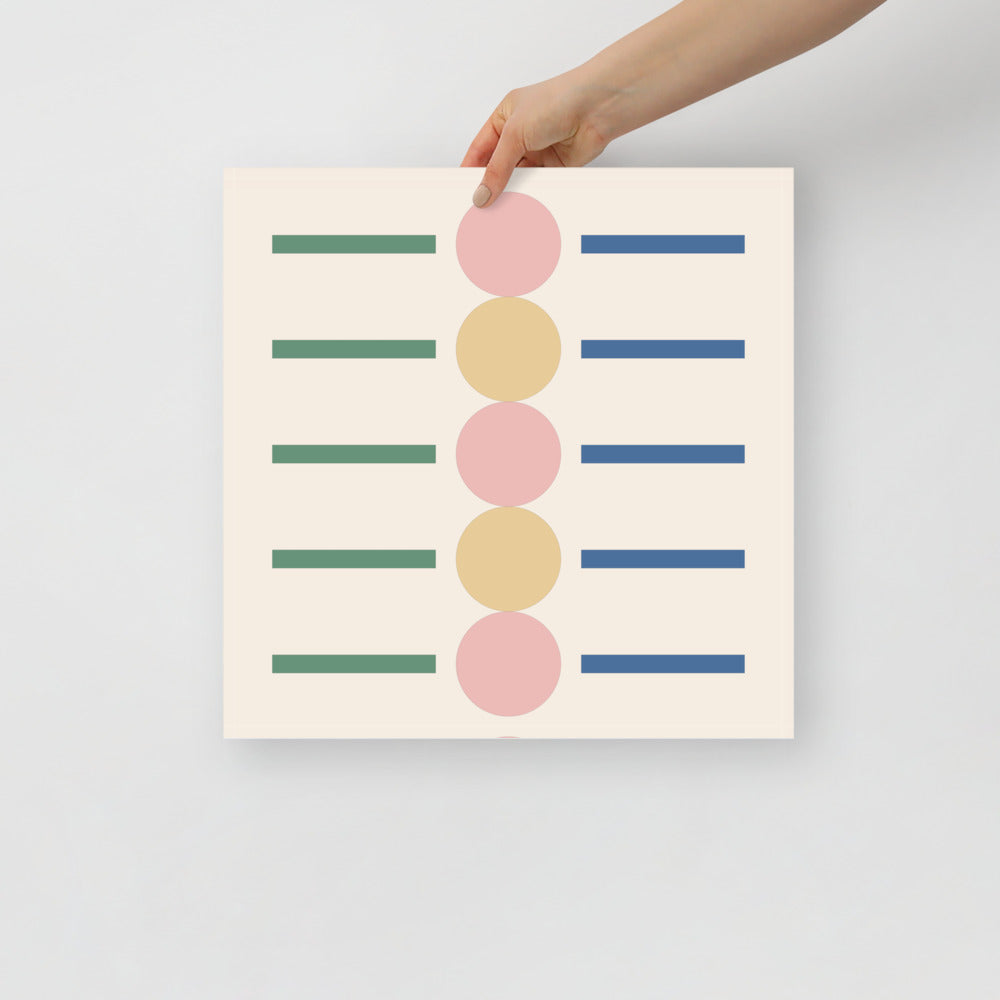 5 Dots & Lines Cool Tone Wall Art