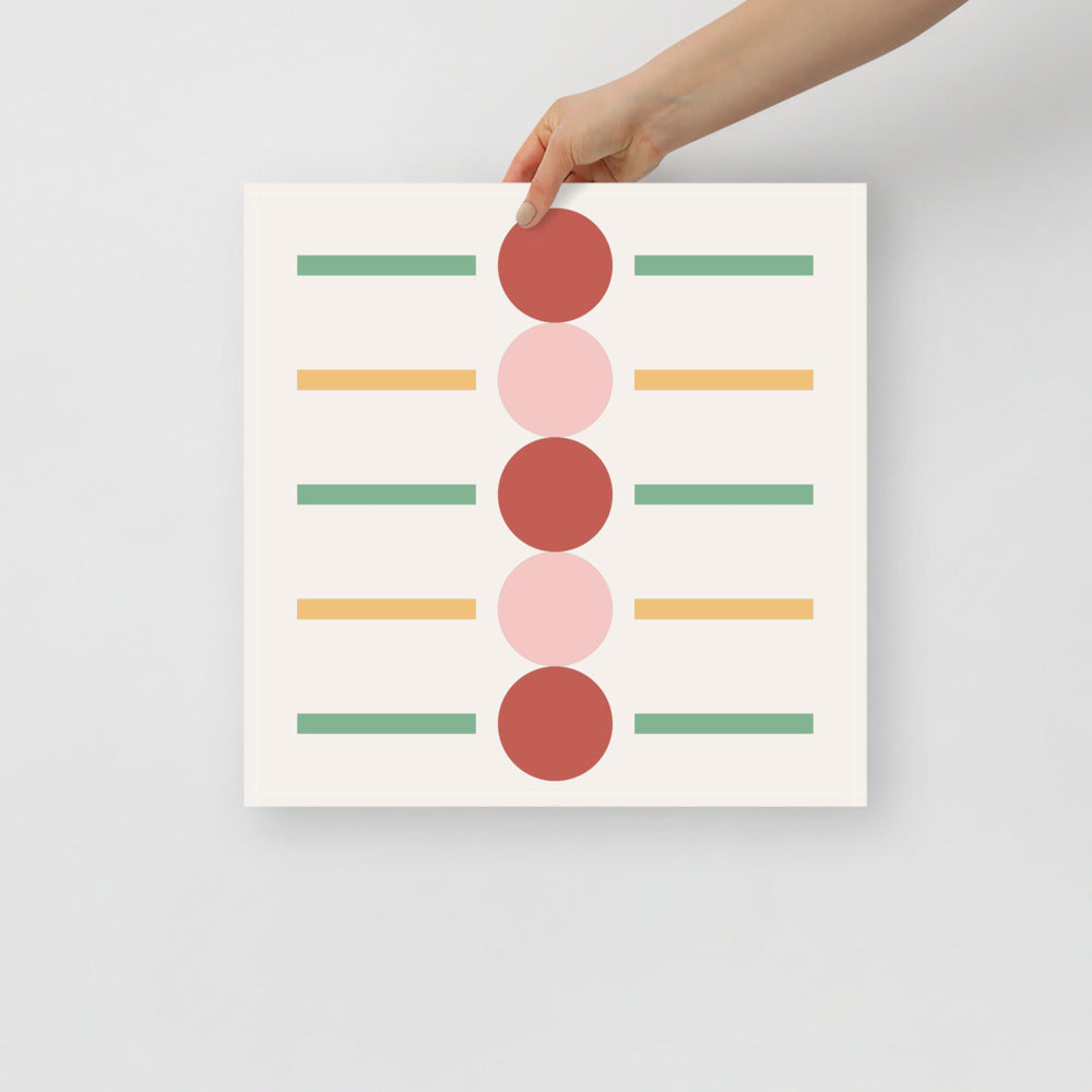 5 Dots & Lines Warm Tone Wall Art