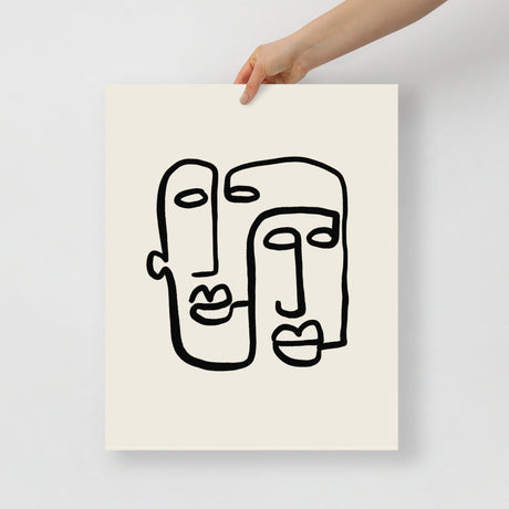 Abstract 2 Faces Wall Art