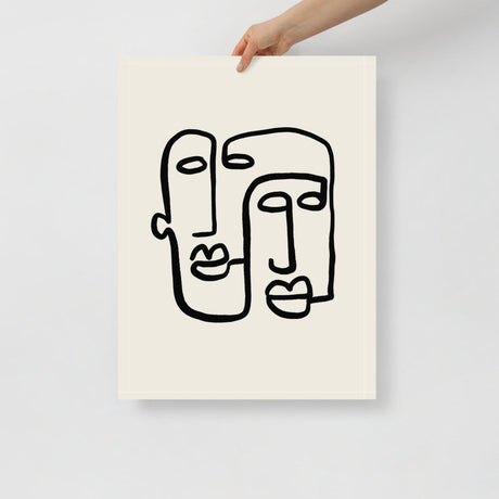 Abstract 2 Faces Wall Art