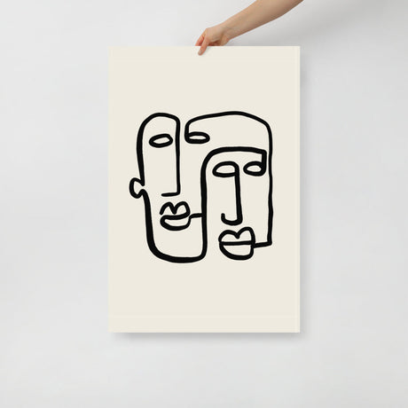 Abstract 2 Faces Wall Art