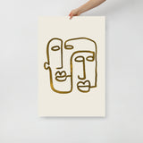 Abstract 2 Faces Wall Art