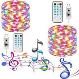 USB Waterproof Music Sound-activated 10M LED String Light Wedding Christmas Decor with 17Keys Remote Control