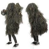 5 in 1 Ghillie Suit, 3D Camouflage Hunting Apparel Including Jacket, Pants, Hood, Carry Bag Suitable for Unisex Adults/Kids/Youth