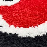 Feblilac Black and Red Cloud Tufted Bath Mat