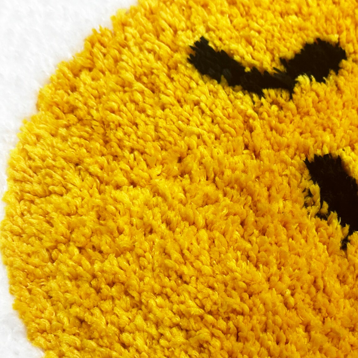 Feblilac Cute Egg Yellow Tufted Bath Mat