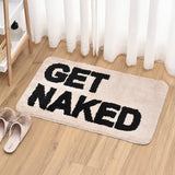 Feblilac Beige Black Get Naked Bath Mat