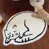 Feblilac Cartoon Cat Tufted Bath Mat