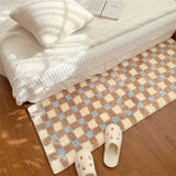 Feblilac Retro Plaid Bedroom Rug Long Runner