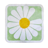 Feblilac Square Daisy Flower Tufted Bath Mat