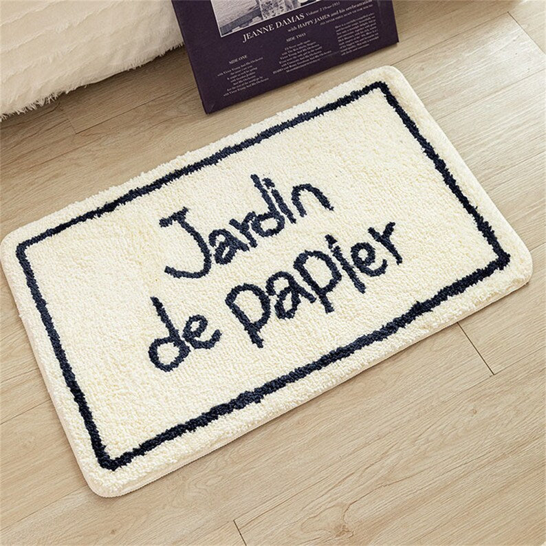 Feblilac Funny Jardind Papie Tufted Bath Mat