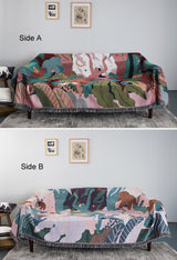 Jungle Boho Blanket, Eclectic Furniture Throw, Leopard Picnic Blanket, Outdoor Garden Cotton Knitted Blanket, Matisse Amazon Wall Hanging