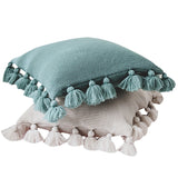 Nordic INS style knitting pillow with pure color fringe, same color double knitting pillow,Tassel knitting throw pillow, housewarming gift