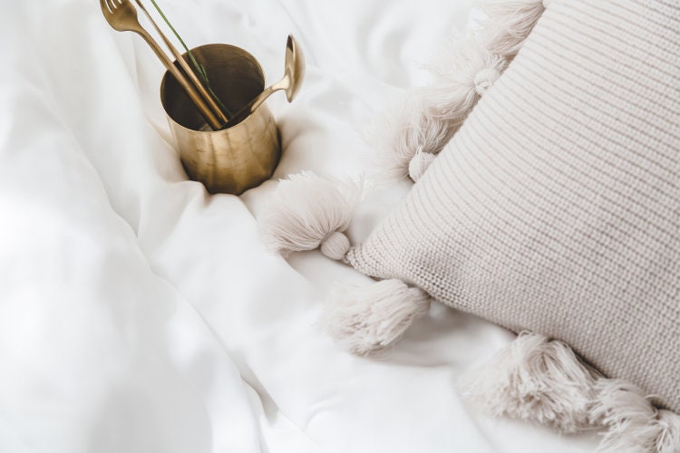 Nordic INS style knitting pillow with pure color fringe, same color double knitting pillow,Tassel knitting throw pillow, housewarming gift