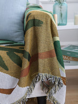 Boho jacquard Woven Blankets, Jungle plants Sofa Blanket, Picnic blanket,Beach blanke,Double-Sided Use, Gift for Her/Mothers Day Gift.
