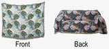 Tropical rain forest green leaves jacquard Woven Blankets, Sofa Blanket, Picnic blanket,Beach blanke,Double-Sided Use,Housewarming gift.