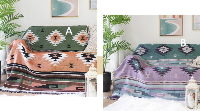 Luxury Aztec Throw,Cozy Nap Throw Blanket,Sofa Blanket,Double-Sided Use Sofa Throw Blanket, Jacquard Tapestry Throw,Housewarming gift.