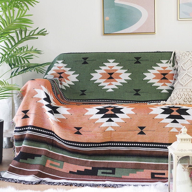 Luxury Aztec Throw,Cozy Nap Throw Blanket,Sofa Blanket,Double-Sided Use Sofa Throw Blanket, Jacquard Tapestry Throw,Housewarming gift.