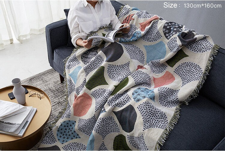 Abstract ginkgo leaf sofa blanket, Cozy Nap Throw Blanket, Beach blanket,Double-Sided Use Blanket,Sofa Tapestry Throw,Housewarming gift.