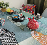 More fish jacquard Woven Blankets, Sofa Blanket, Picnic blanket,Beach blanke,Double-Sided Use,Housewarming gift.