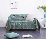 More fish jacquard Woven Blankets, Sofa Blanket, Picnic blanket,Beach blanke,Double-Sided Use,Housewarming gift.