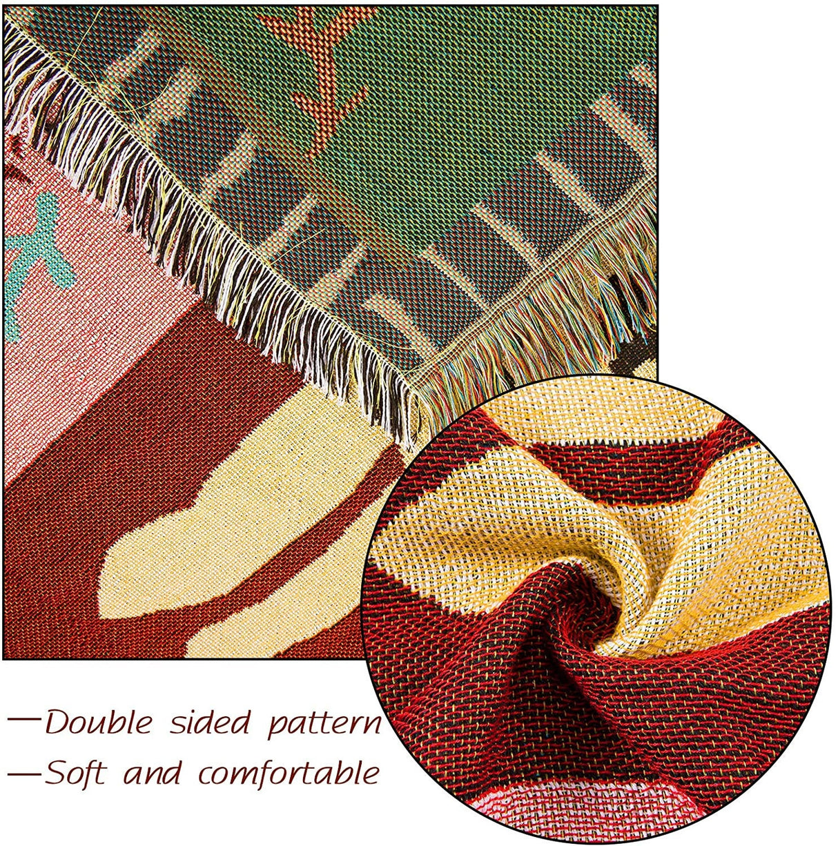 Woven Tapestry Sofa Throw Blanket Boho Woven Fringed jacquard blanket Cozy Nap Throw Blanket,Housewarming gift.