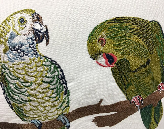 Canvas cotton embroidery parrot embroidery cushion cover,Embroidery Pillow Covers, Decorative Pillows, Housewarming gift