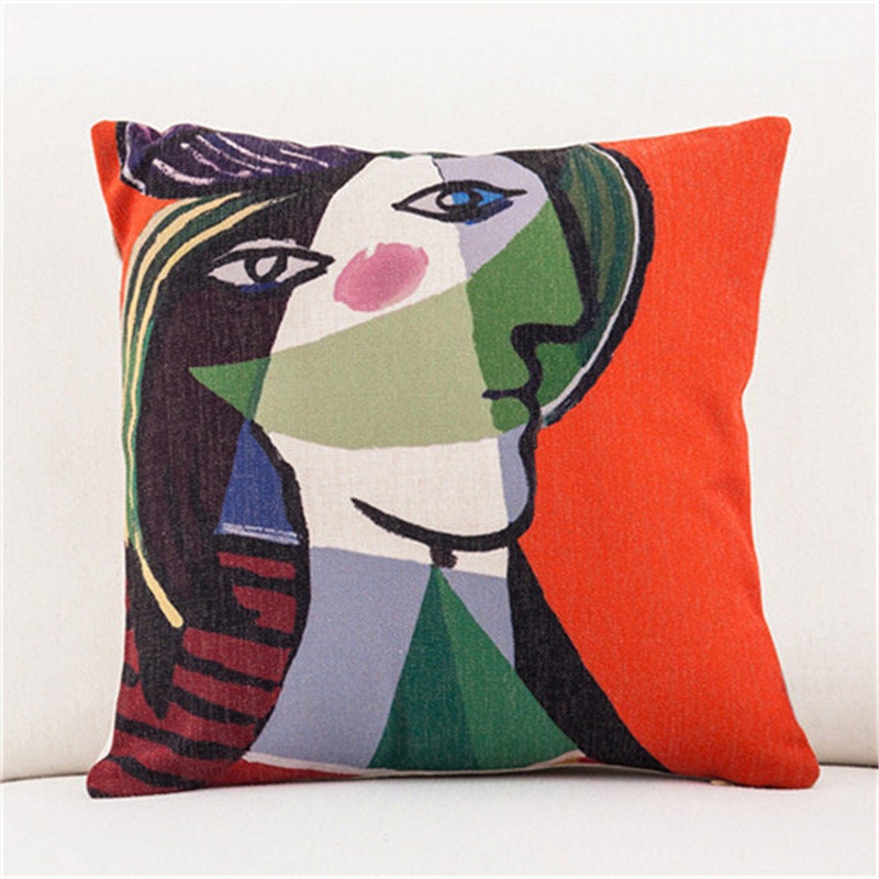 Picasso Famous Painting Personalized Cotton and Linen Cushion,Home Decorative Pillow, Cotton Linen Pillow Covers,Housewarming gift.