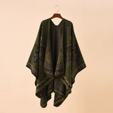 Winter Women's  Cashew pattern Shawl Wrap Plus Size Cardigan Poncho Cape Open Front Long Winter Sweater Coat,Cozy Warm Fashion Cloak Scarf