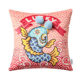 Embroidery traditional Chinese lucky koi fish pillows, folk art, soft toys, children's gifts,Decorative Pillows, Housewarming gift