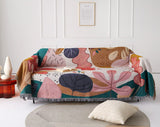 Cartoon leaves jacquard woven blankets, Sofa Blanket, Picnic blanket,Beach blanke,Double-Sided Use,Housewarming gift.