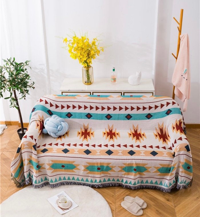 Luxury Aztec Throw,Cozy Nap Throw Blanket,Sofa Blanket,Double-Sided Use Sofa Throw Blanket,Sofa Throw Tapestry Throw,Housewarming gift.