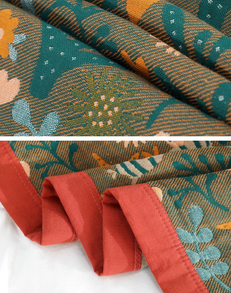 Cotton Bedcover Sofa Blanket, Double-sided use,Decorative Bed Woven Cotton Blanket Throw,Decorative blanket,Housewarming gift.
