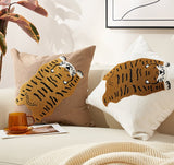 Tiger Cotton embroidered texture pillowcases, Retro luxury style Embroidered cushion pillows, decorative pillows, housewarming gifts.