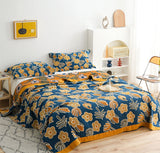 Five Layers Cotton Blanket 100% cotton bedcover Sofa Blanket,Yellow Edging Decorative Bed Woven Cotton Blanket,Housewarming gift.